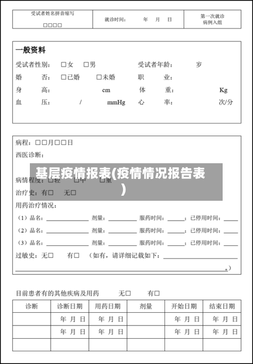 基层疫情报表(疫情情况报告表)