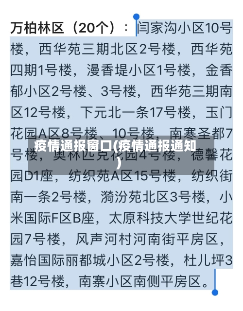 疫情通报窗口(疫情通报通知)
