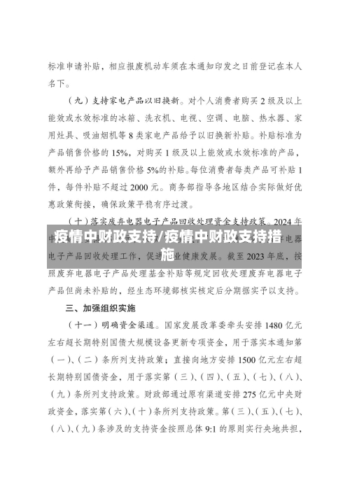 疫情中财政支持/疫情中财政支持措施-第2张图片