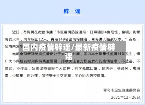 国内疫情辟谣/最新疫情辟谣