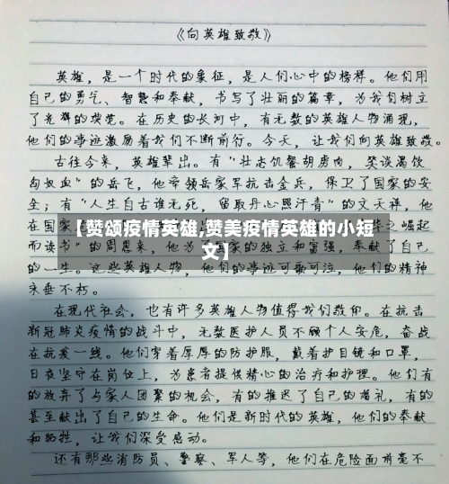 【赞颂疫情英雄,赞美疫情英雄的小短文】