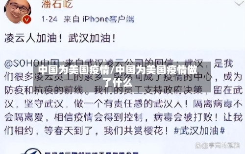 中国为美国疫情/中国为美国疫情做了什么