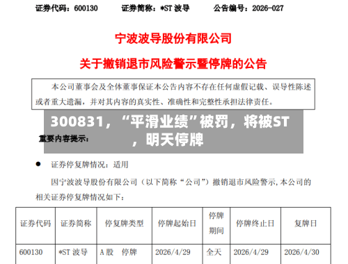 300831，“平滑业绩”被罚，将被ST，明天停牌-第2张图片
